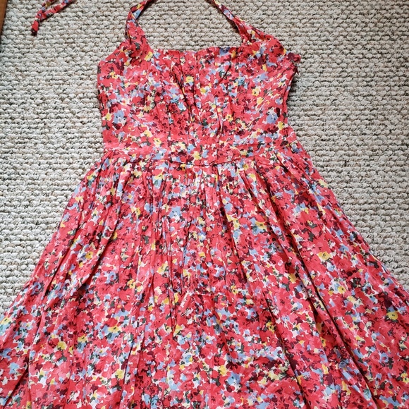 Armani Exchange Coral Floral Halter Dress - Picture 6 of 8